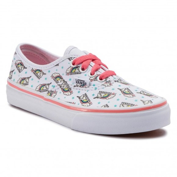 Vans Kids Sneakers - White with Pink Accents - Picture 1 of 3